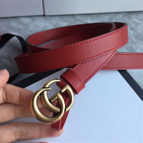 thin Gucci belt women